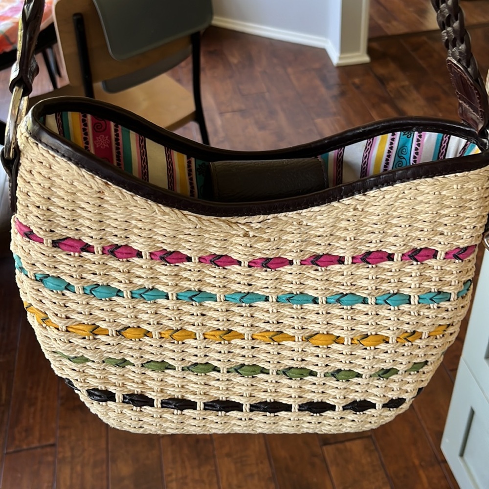 Brighton straw shoulder bag w